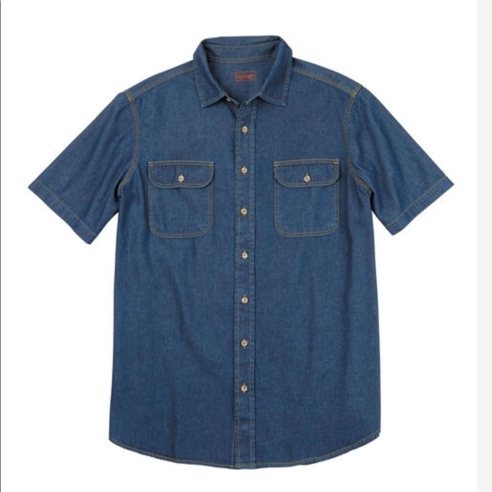 Boulder creek trading company mens cotton denim button up shirt size 3XL Tall
